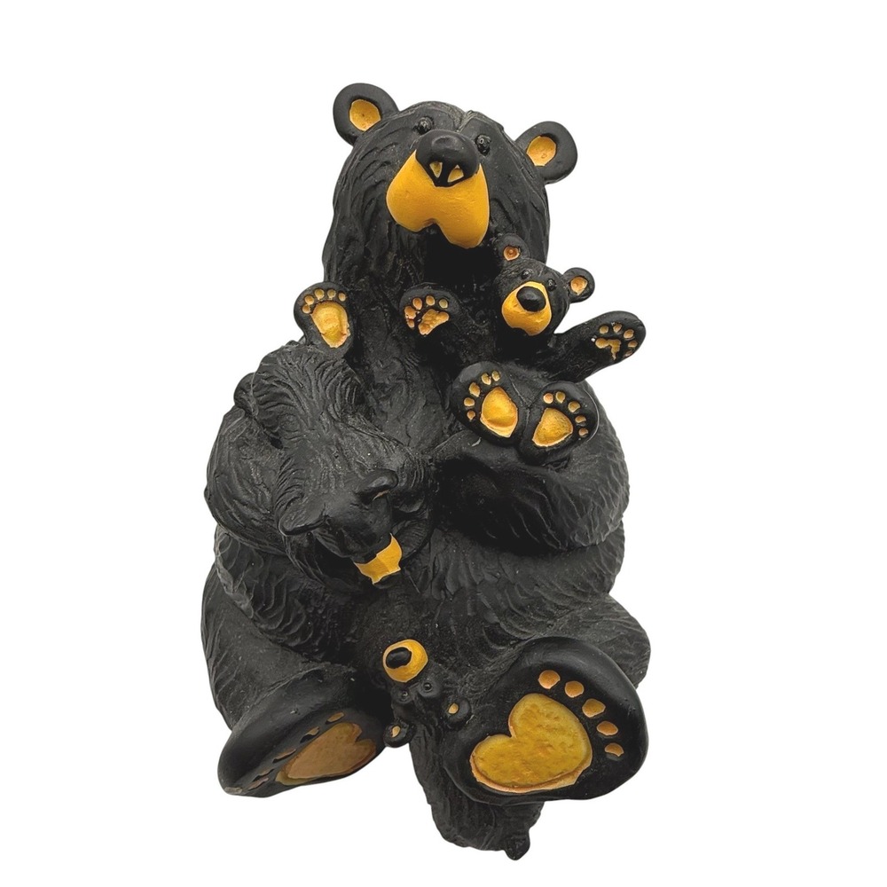 Big Sky Carvers Bearfoots Black Bear Figurine Home Again Cubs Family